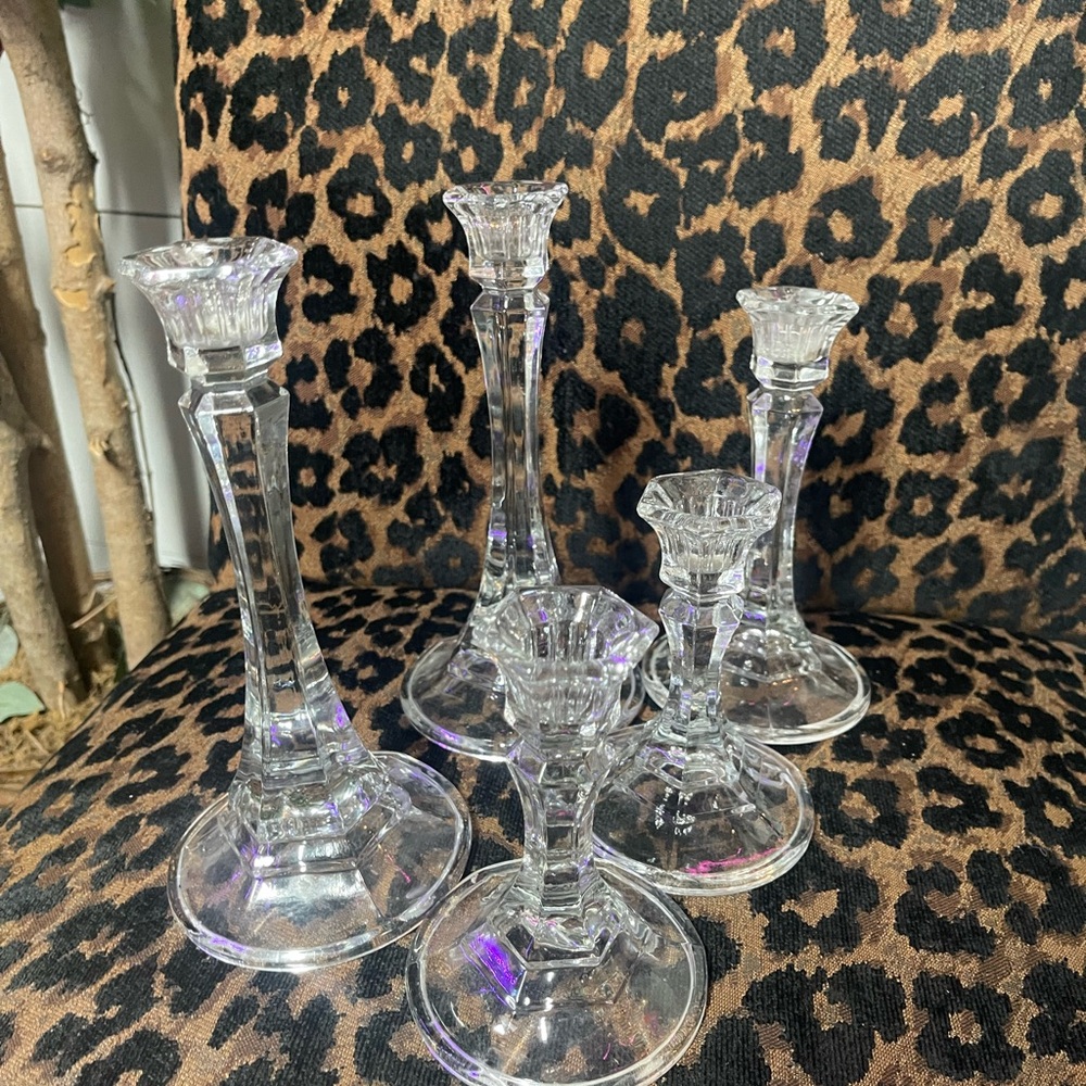 Glass Candle Holders Set